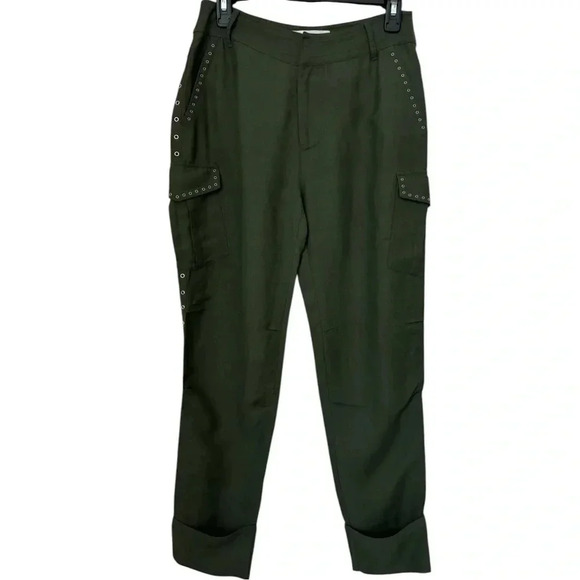 DEREK LAM 10 CROSBY | NWOT Easy Cargo Pants w Grommets Utility Military Green 0 - Picture 8 of 10